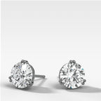 Round Cut Double Point Prong Diamond Studs