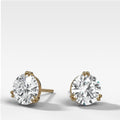 Round Cut Double Point Prong Diamond Studs