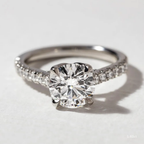 1.60 CT Round Moissanite Pave Engagement Ring