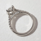1.60 CT Round Moissanite Pave Engagement Ring