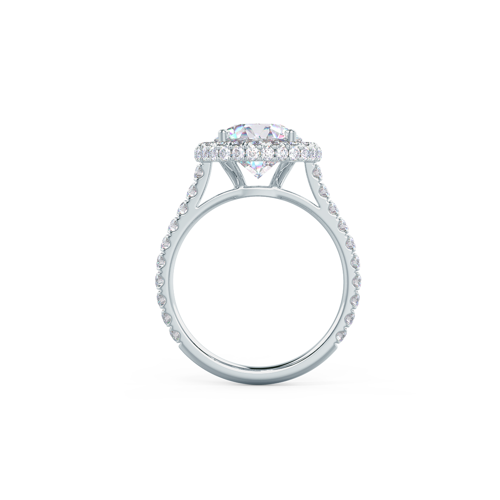 2.0 CT Round Brilliant Cut Moissanite Halo Engagement Ring