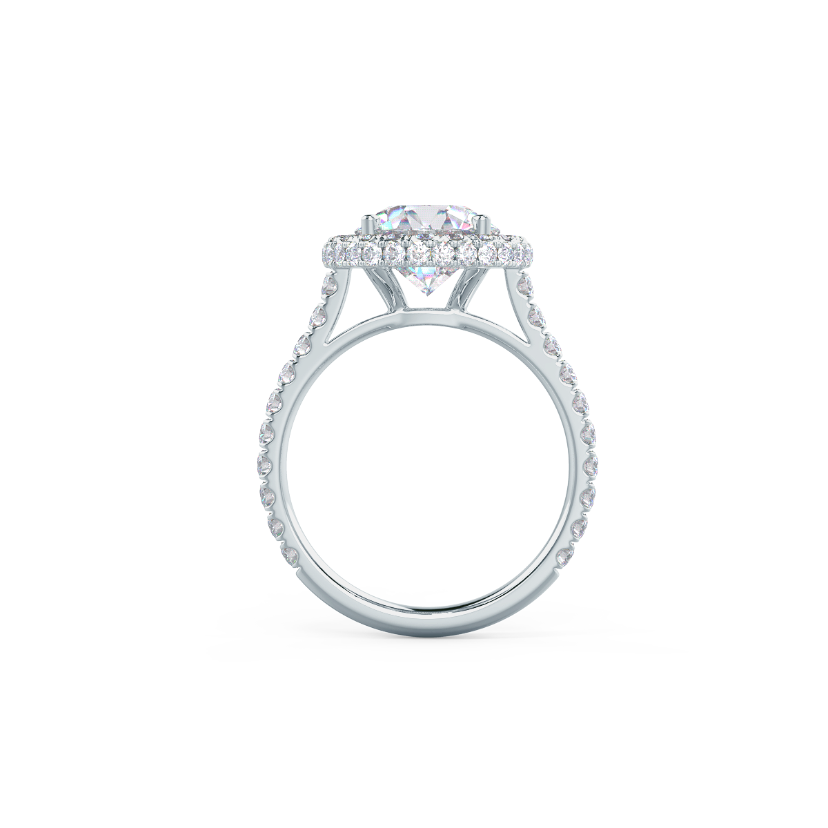 2.0 CT Round Brilliant Cut Moissanite Halo Engagement Ring