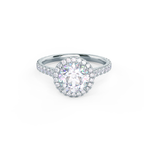 2.25 CT Round Brilliant Cut Moissanite Halo Setting Engagement Ring