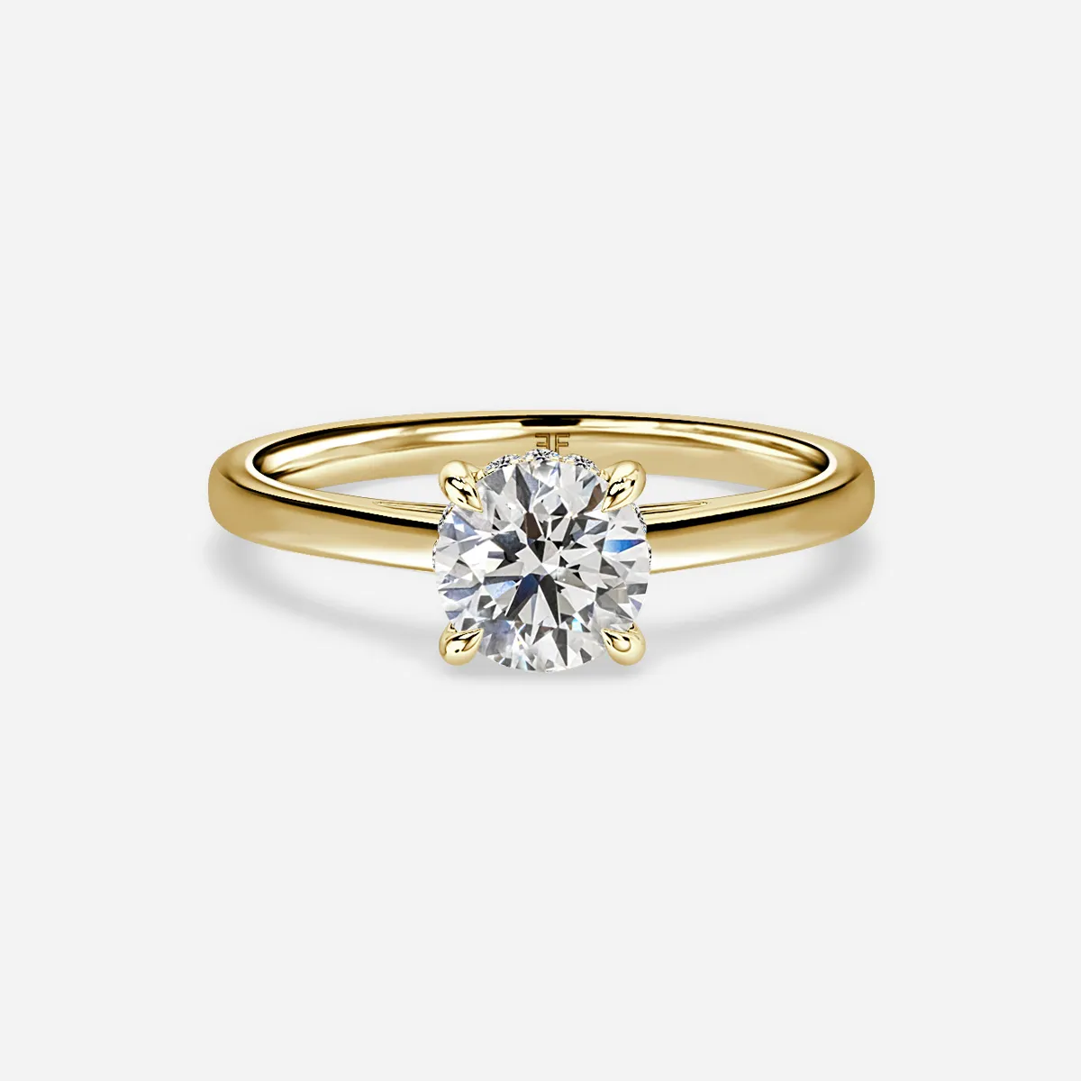 1.70 CT Round Moissanite Hidden Halo Engagement Ring