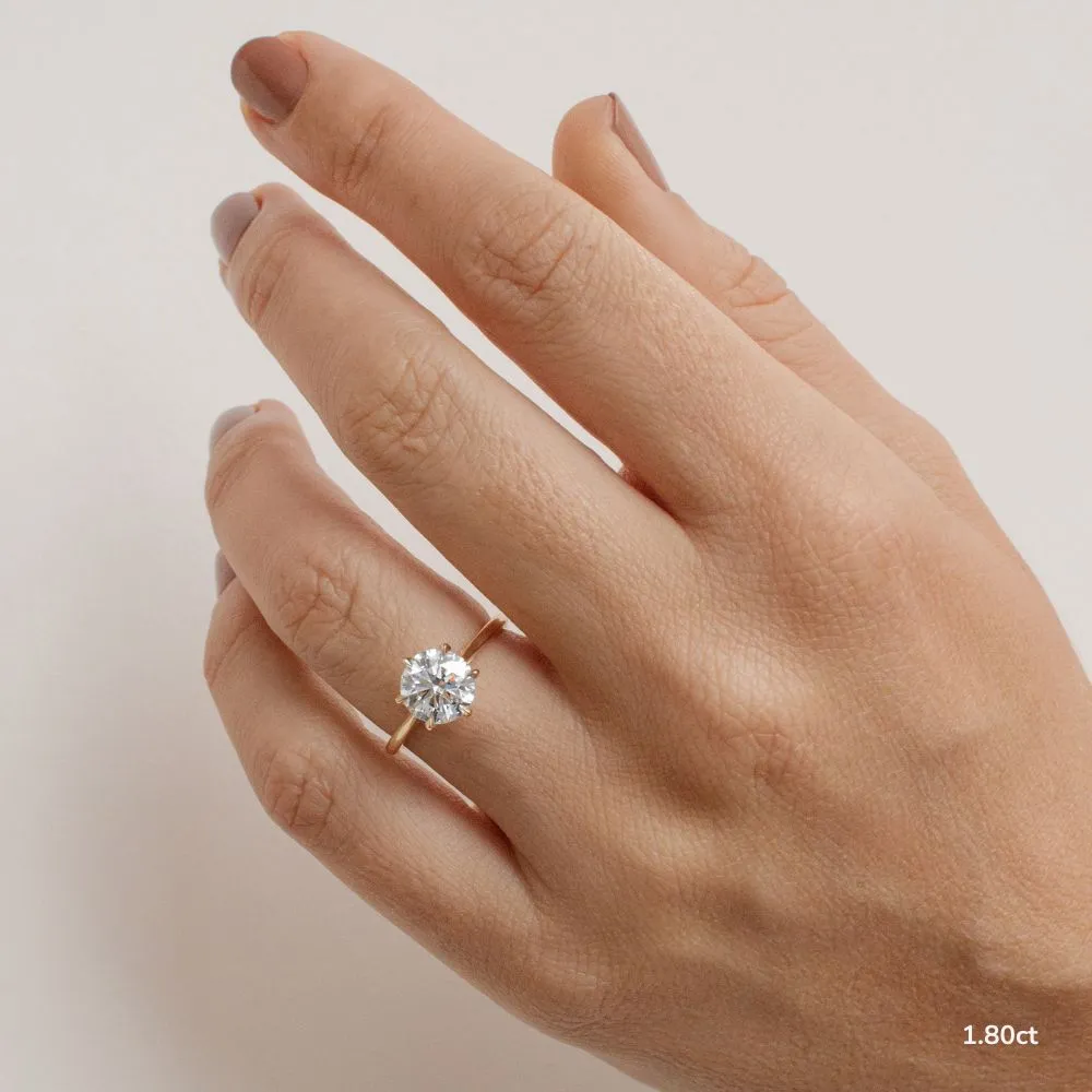 1.80 CT Round Moissanite Solitaire Engagement Ring