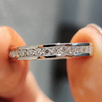 Round Moissanite Channel Set Wedding Band