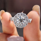 Round Art Deco Engagement Ring With Twisted Pave Band