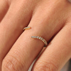 Round Diamond Open Gap Wedding Band