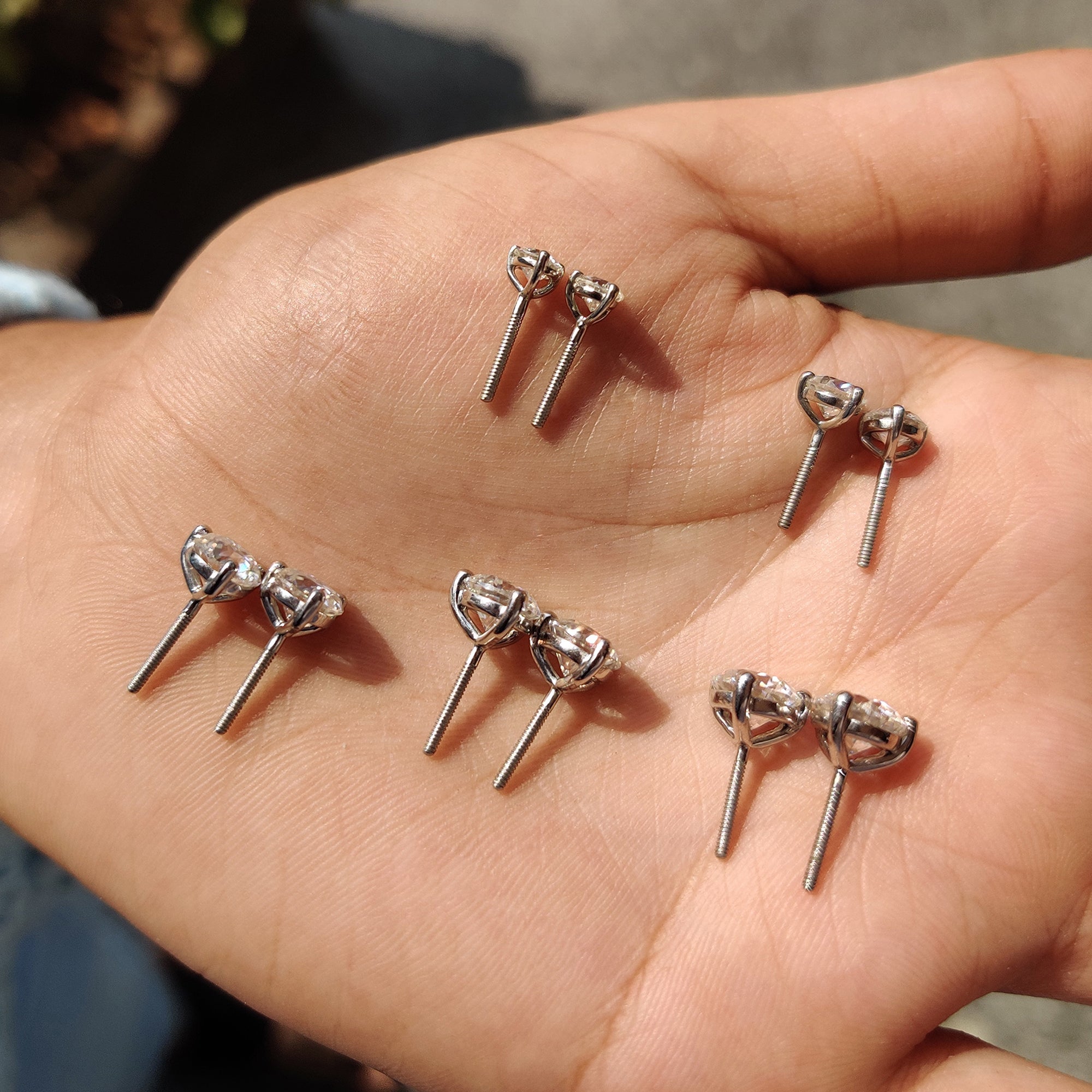 Round Cut Moissanite Stud Earrings