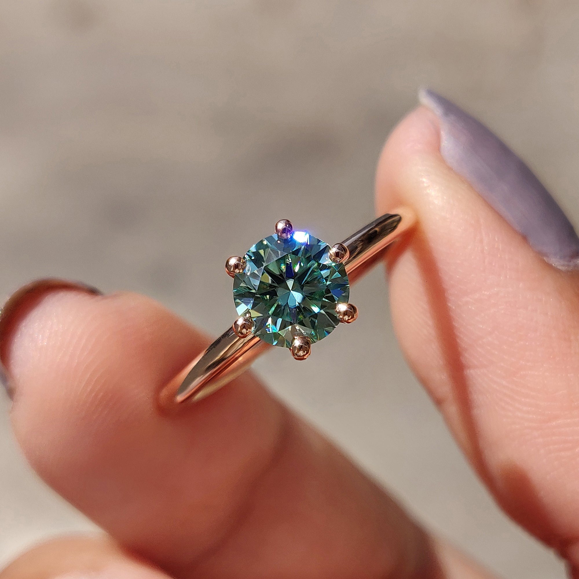 Round Solitaire Engagement Ring In Rose Gold Main image