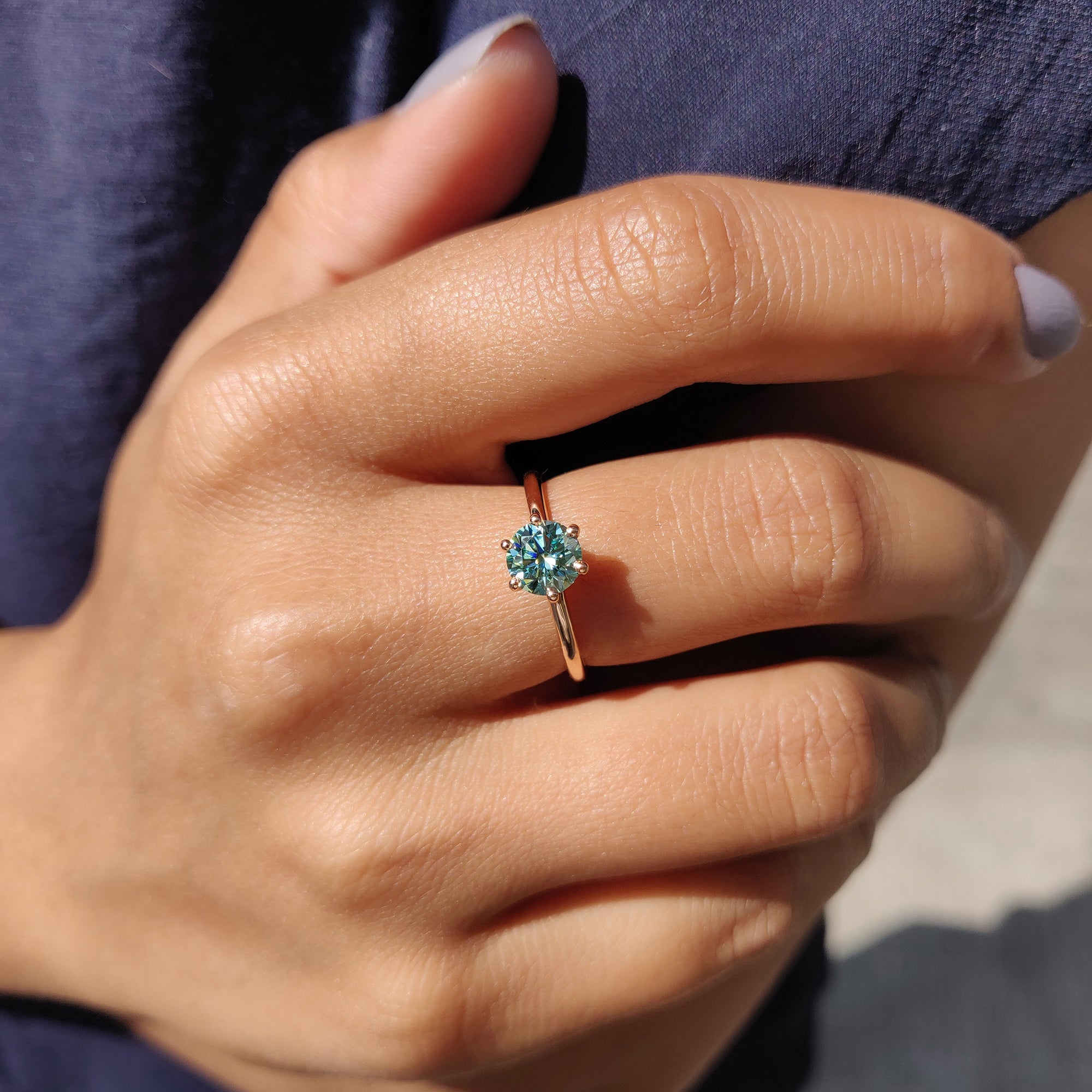 Round Solitaire Engagement Ring In Rose Gold