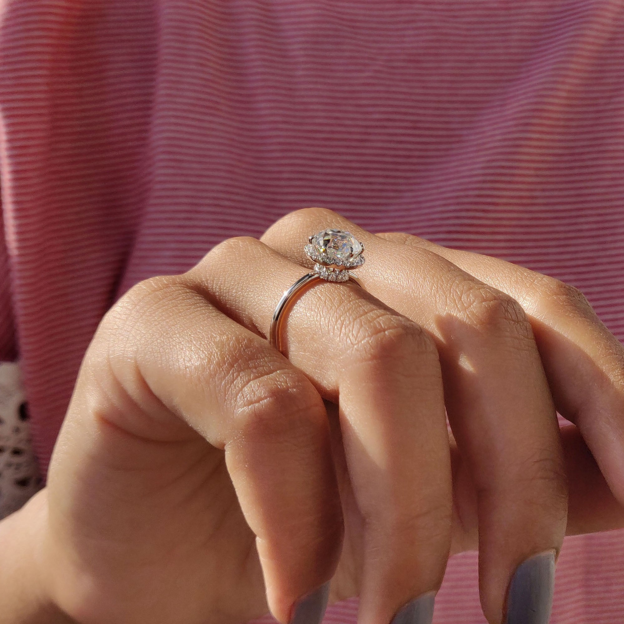 Halo Engagement Ring In Old European Cut