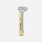 1.0 CT Pear Cut Moissanite Pave Bridal Ring Set