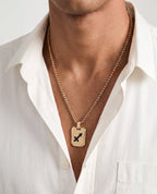 SAGITTARIUS MINI ZODIAC Dog Tag Gold Pendant with 0.25ct Black Diamonds