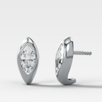 Sculpted Bezel Studs with Marquise Cut Diamonds