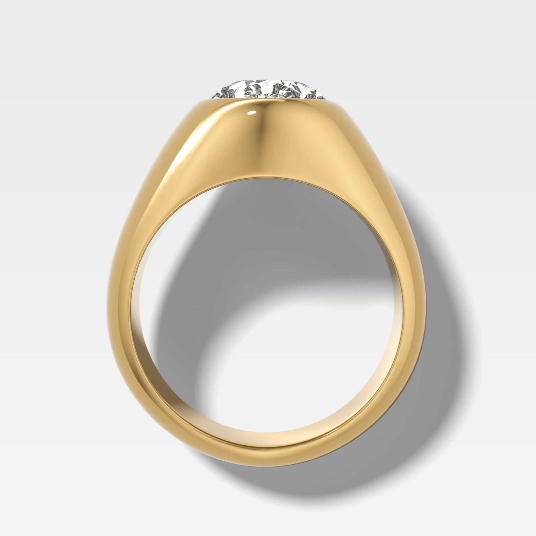 Sculptural Engagement Ring with a Pear Cut Diamond