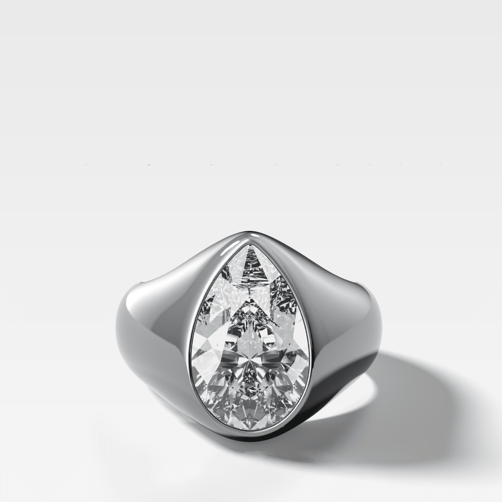 Sculptural Engagement Ring with a Pear Cut Diamond