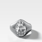 Sculptural Engagement Ring with a Pear Cut Diamond