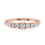 Round Diamond Wedding Band - Classic Half Eternity Style