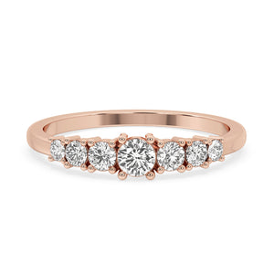 Round Diamond Wedding Band - Classic Half Eternity Style