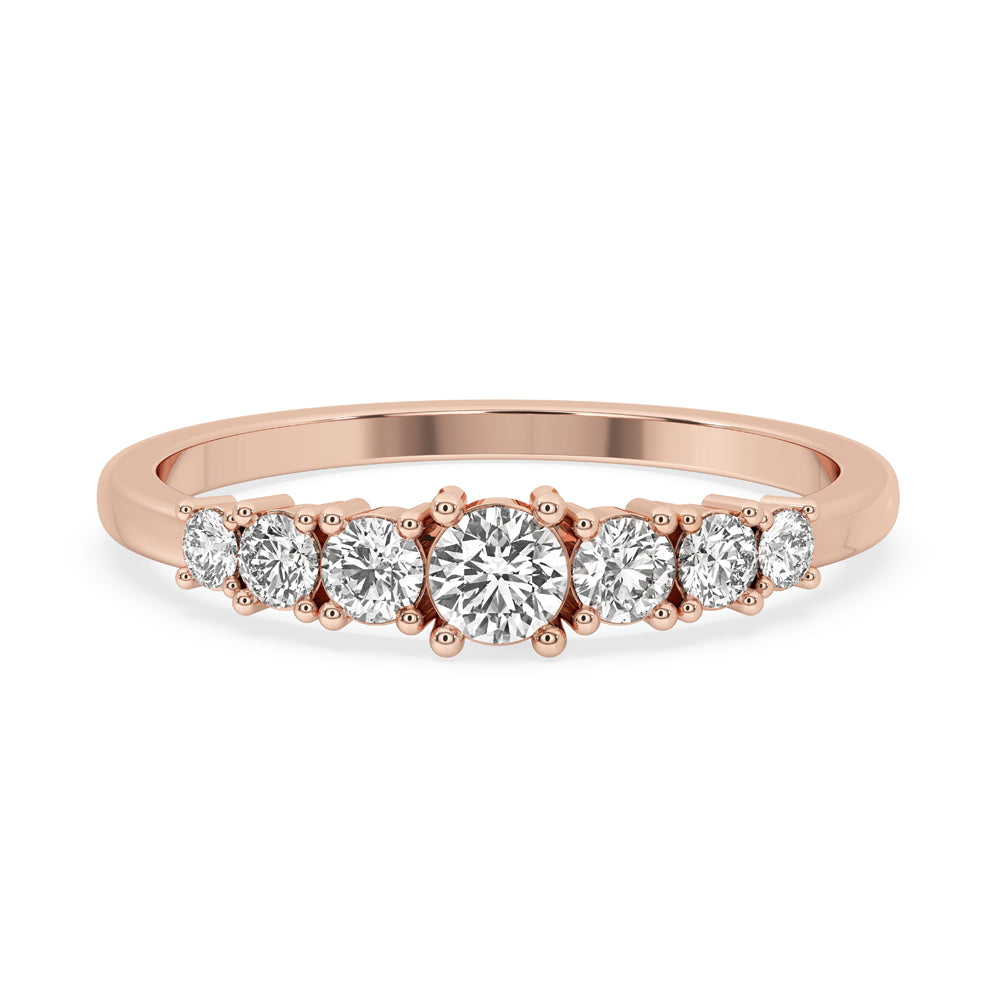 Round Diamond Wedding Band - Classic Half Eternity Style