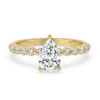 Beautiful Pear Shaped Engagement Ring in Yellow Gold Setting