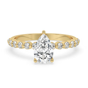 Beautiful Pear Shaped Engagement Ring in Yellow Gold Setting