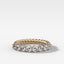 Shared Prong Rope Wedding Band With Round Diamonds