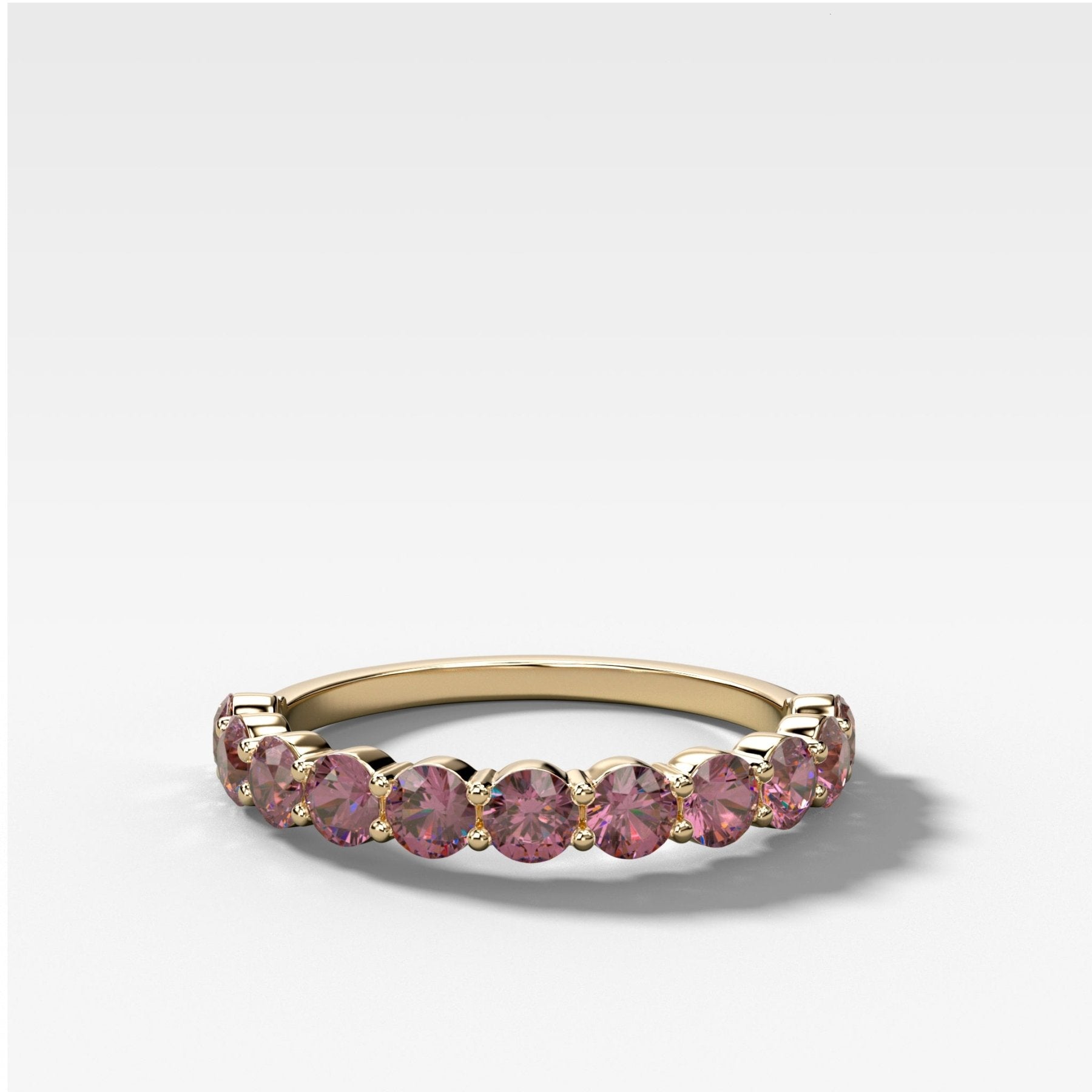 Shared Prong Wedding Band With Pink Diamonds Main image