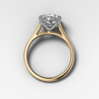 Signature Cathedral Solitaire Engagement Ring With 5.08ct Lab Grown Oval Cut Diamond
