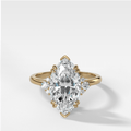 Signature Cluster Engagement Ring With Lab Grown 1.61ct Marquise Cut Diamond