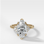 Signature Cluster Engagement Ring With Lab Grown 1.61ct Marquise Cut Diamond