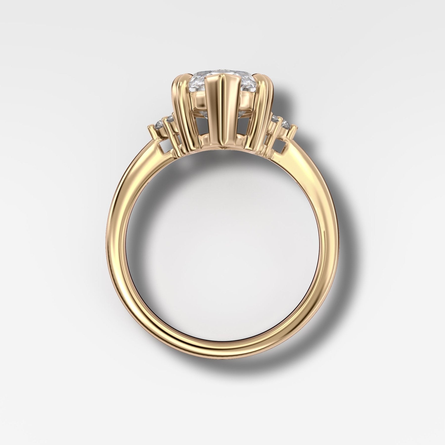 Signature Cluster Engagement Ring With Lab Grown 1.61ct Marquise Cut Diamond