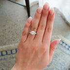 Signature Pave Engagement Ring With Lab Grown 3.05ct East West Marquise Cut Diamond