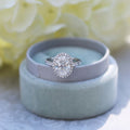 2.15 CT Oval Moissanite Halo Setting Engagement Ring