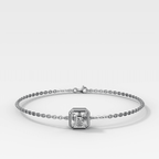 Single Stone Bezel Bracelet with Asscher Cut Diamond
