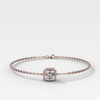 Single Stone Bezel Bracelet with Asscher Cut Diamond