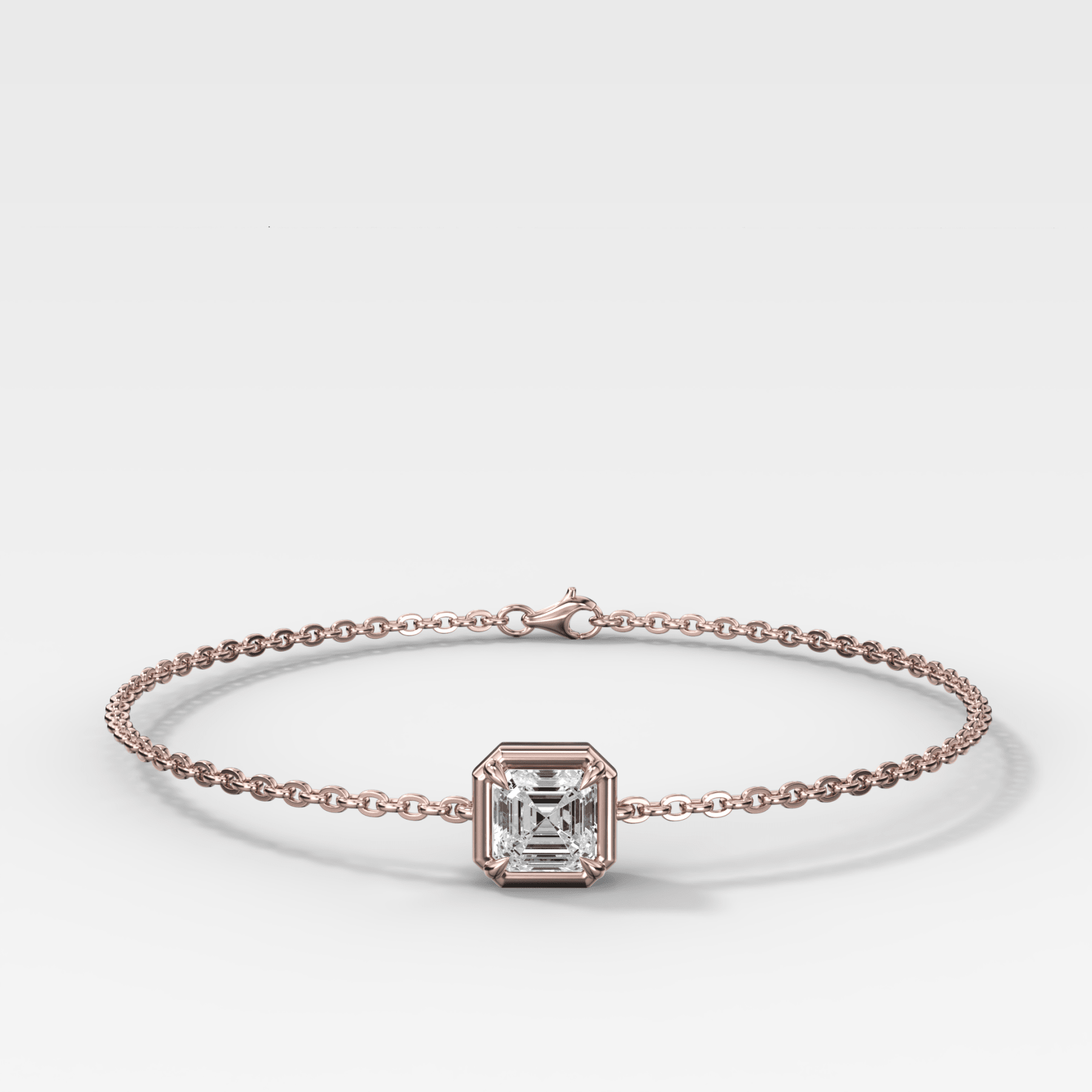 Single Stone Bezel Bracelet with Asscher Cut Diamond