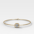 Single Stone Bezel Bracelet with Asscher Cut Diamond