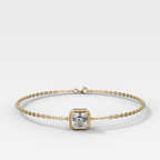 Single Stone Bezel Bracelet with Asscher Cut Diamond