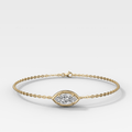 Single Stone Bezel Bracelet with East West Marquise Cut Diamond