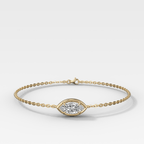 Single Stone Bezel Bracelet with East West Marquise Cut Diamond