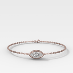 Single Stone Bezel Bracelet with East West Marquise Cut Diamond