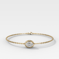 Single Stone Bezel Bracelet with East West Oval Cut Diamond