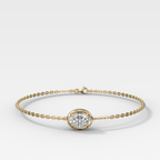 Single Stone Bezel Bracelet with East West Oval Cut Diamond