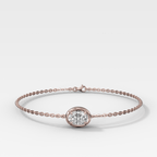 Single Stone Bezel Bracelet with East West Oval Cut Diamond
