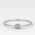 Single Stone Bezel Bracelet with East West Oval Cut Diamond
