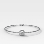 Single Stone Bezel Bracelet with Round Cut Diamond