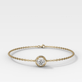 Single Stone Bezel Bracelet with Round Cut Diamond