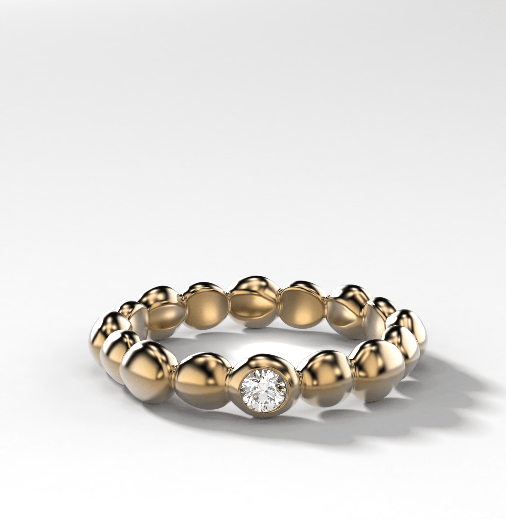 Single Stone Bubble Wedding Band Main image